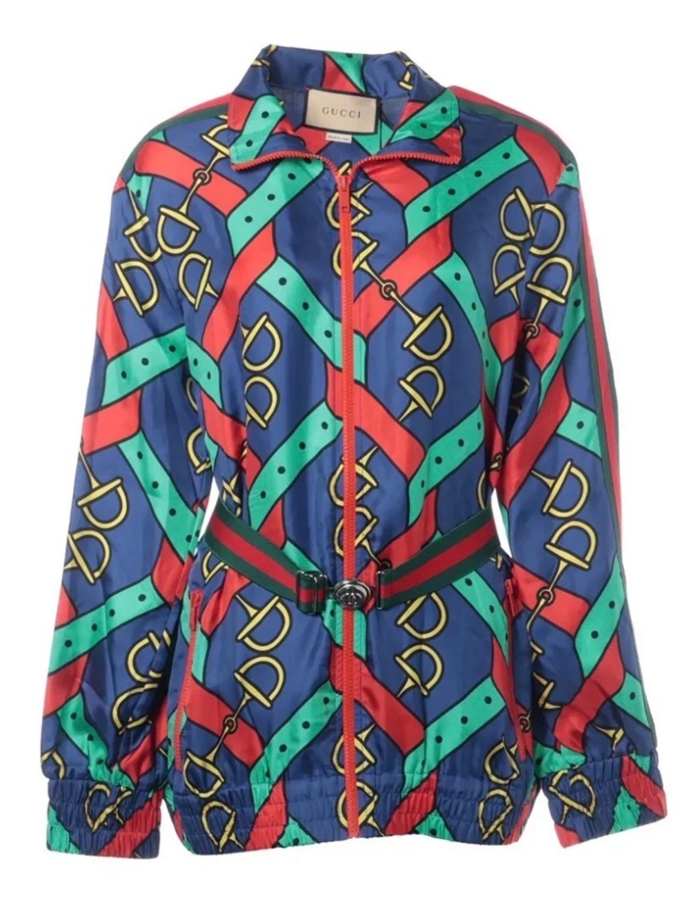 Gucci Horsebit Printed Silk Jacket